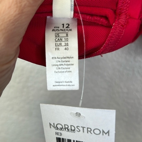 Sea Level Cross Front Red Bikini Top Size 8 - Picture 10 of 12